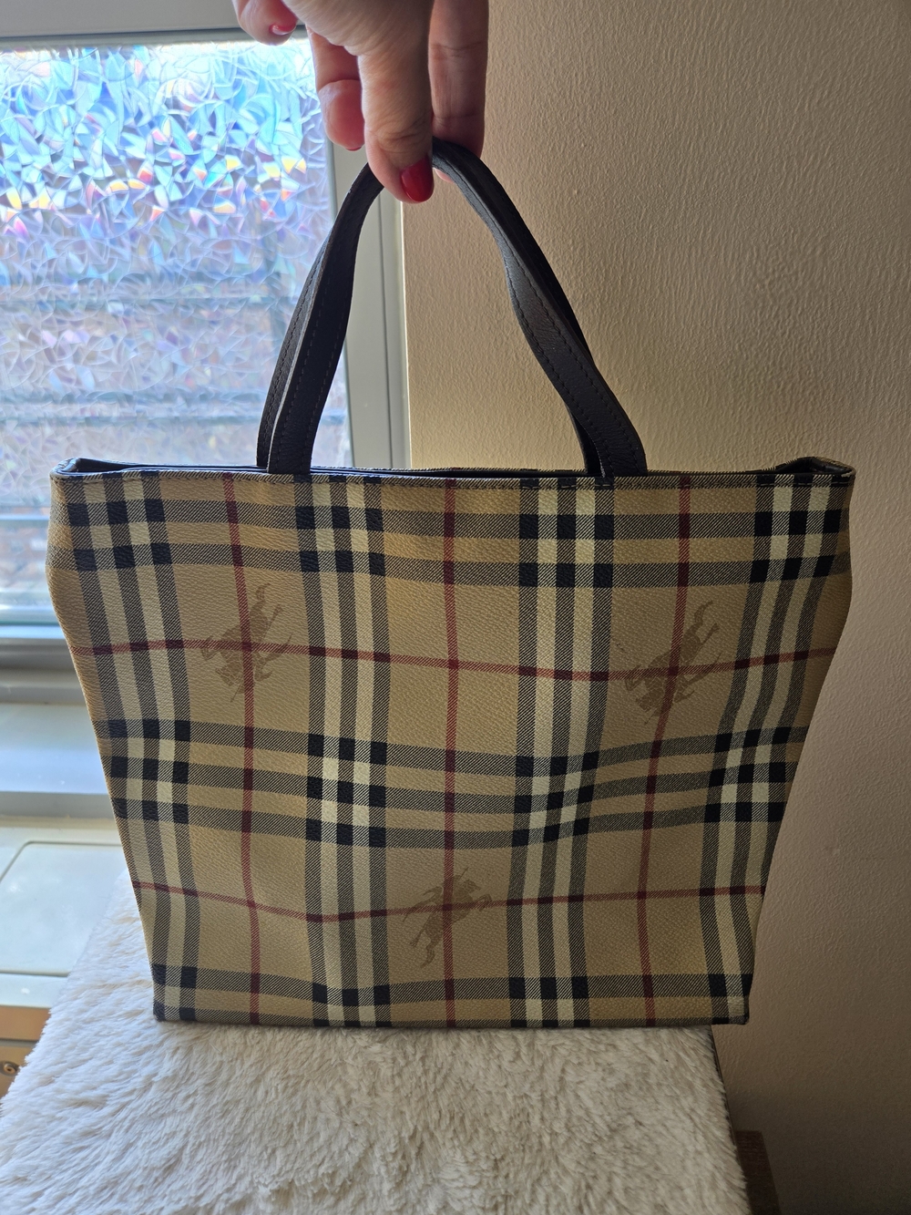 Burberry Classic Plaid Tote Bag - Beige
